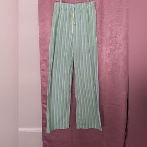 Florence By Mills Striped Green Pajama Pants Lounge Comfy Cotton Cozy